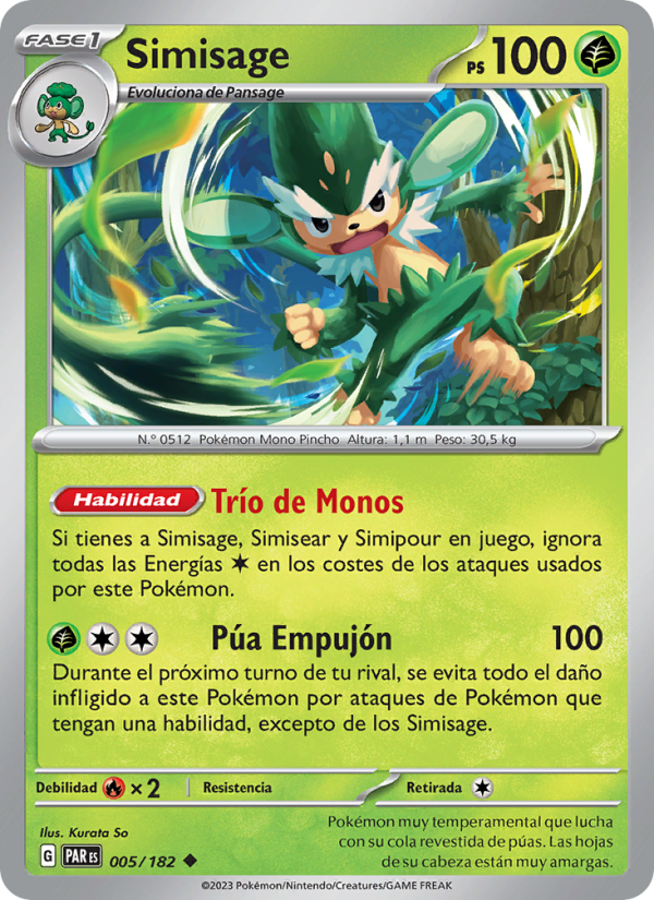 Simisage 005 — Brecha Paradójica (Spanish Pokémon TCG card)