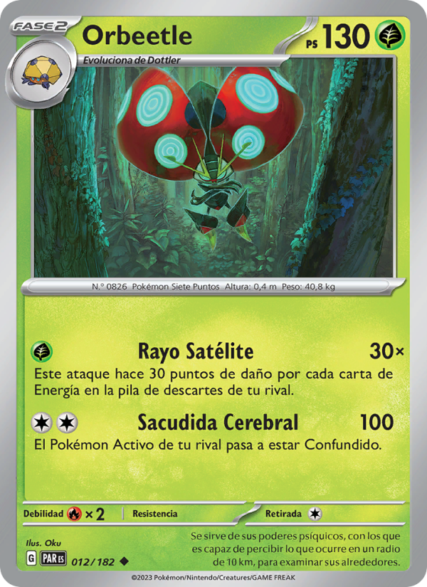 Orbeetle 012 — Brecha Paradójica (Spanish Pokémon TCG card)
