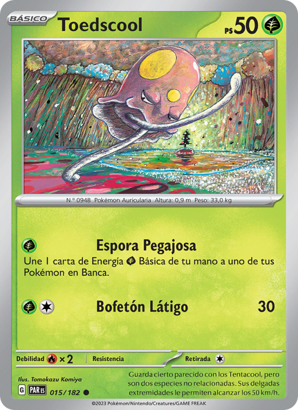 Toedscool 015 — Brecha Paradójica (Spanish Pokémon TCG card)