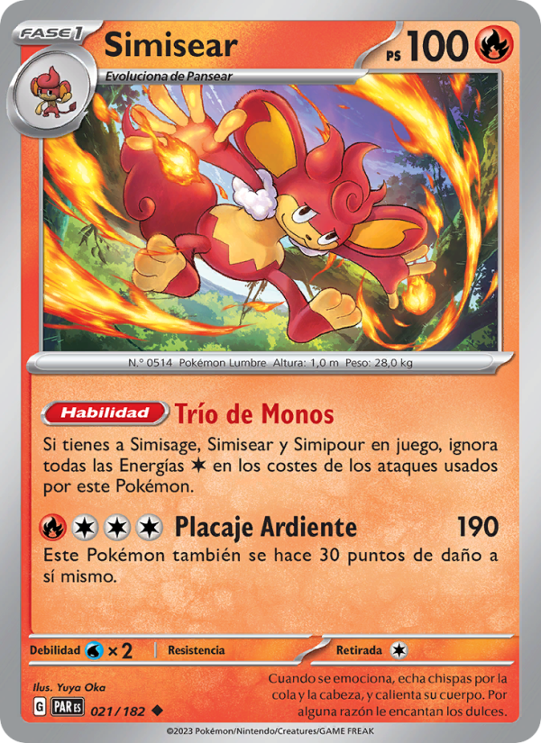 Simisear 021 — Brecha Paradójica (Spanish Pokémon TCG card)