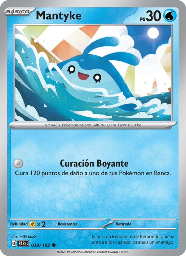 Mantyke 039 — Brecha Paradójica (Spanish Pokémon TCG card)