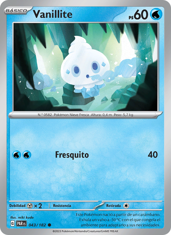 Vanillite 043 — Brecha Paradójica (Spanish Pokémon TCG card)