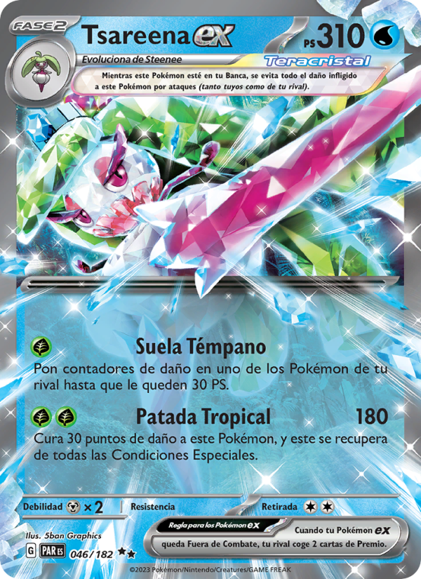 Tsareena ex 046 — Brecha Paradójica (Spanish Pokémon TCG card)
