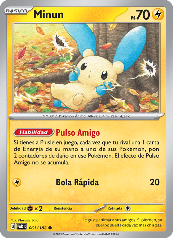 Minun 061 — Brecha Paradójica (Spanish Pokémon TCG card)