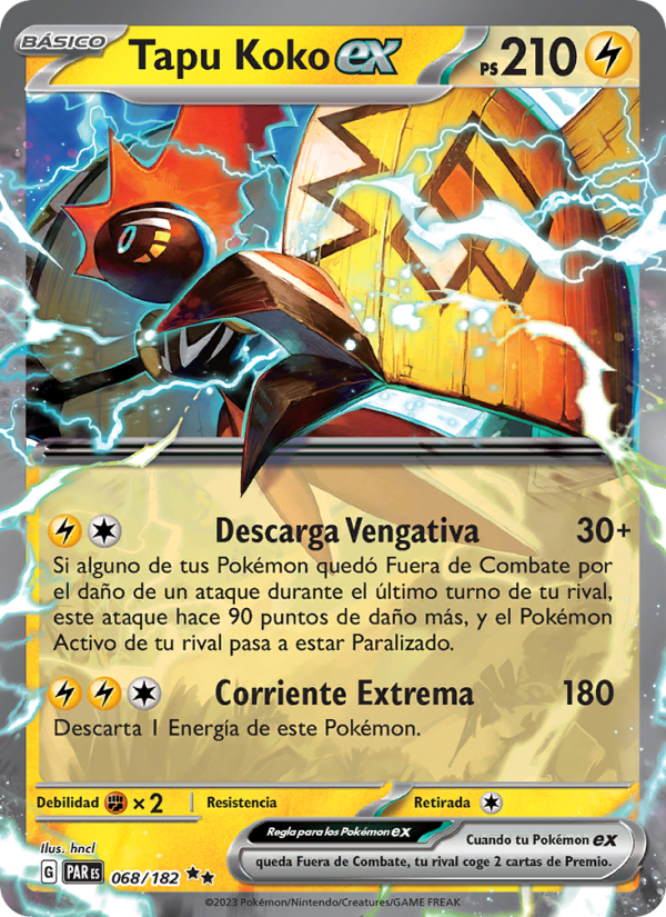 Tapu Koko ex 068 — Brecha Paradójica (Spanish Pokémon TCG card)
