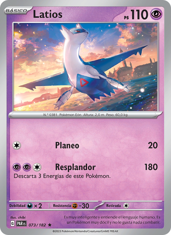 Latios 073 — Brecha Paradójica (Spanish Pokémon TCG card)