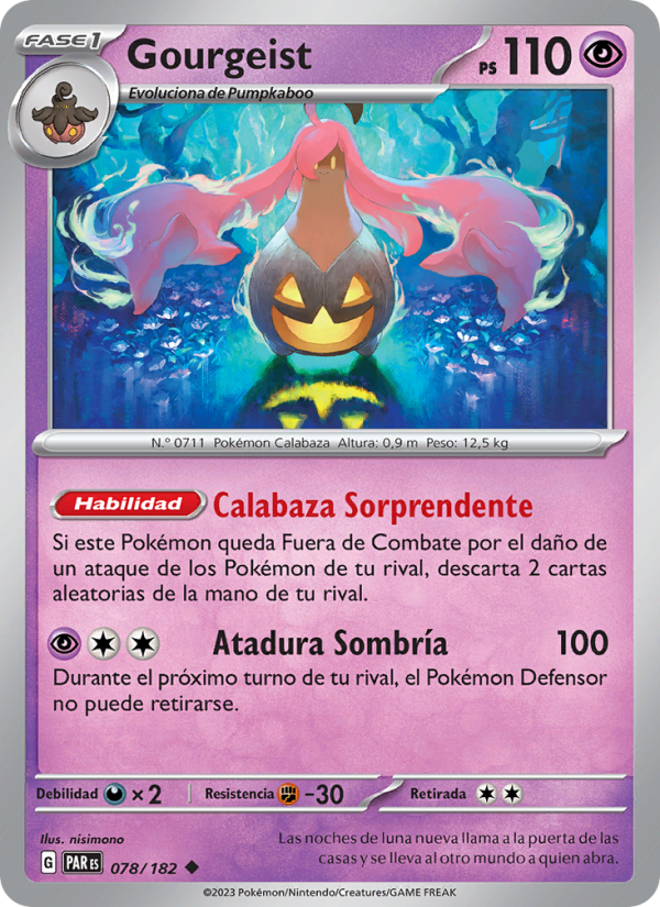 Gourgeist 078 — Brecha Paradójica (Spanish Pokémon TCG card)