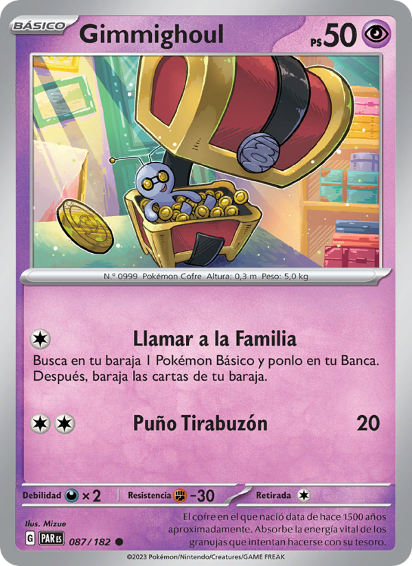 Gimmighoul 087 — Brecha Paradójica (Spanish Pokémon TCG card)