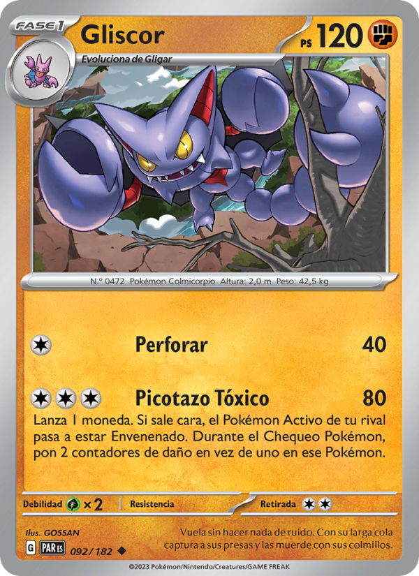Gliscor 092 — Brecha Paradójica (Spanish Pokémon TCG card)