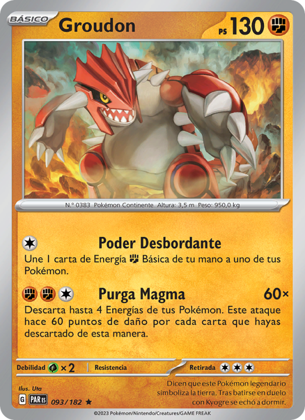 Groudon 093 — Brecha Paradójica (Spanish Pokémon TCG card)