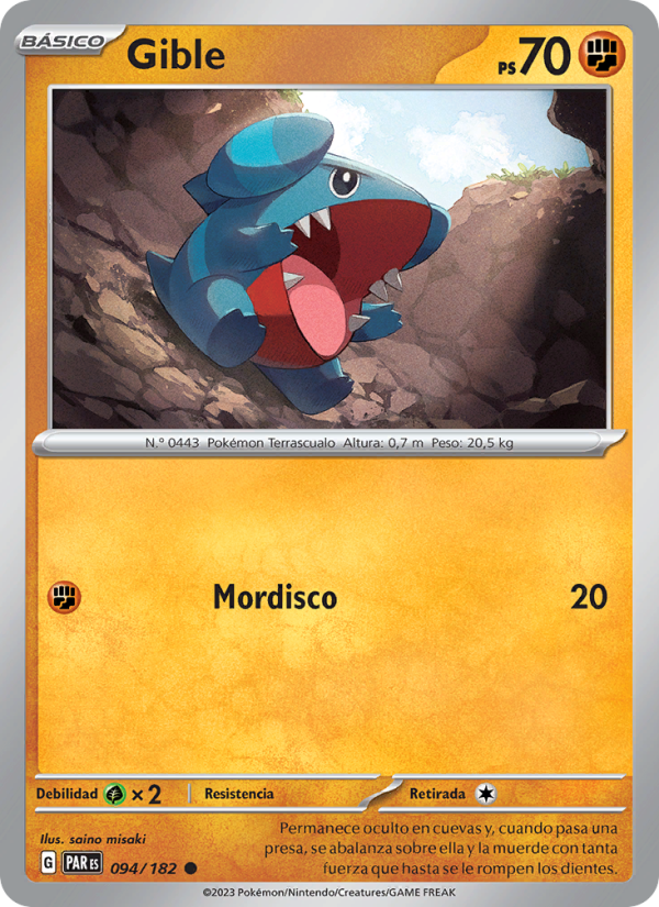 Gible 094 — Brecha Paradójica (Spanish Pokémon TCG card)