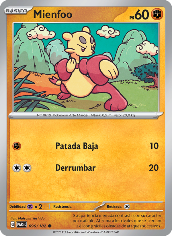 Mienfoo 096 — Brecha Paradójica (Spanish Pokémon TCG card)