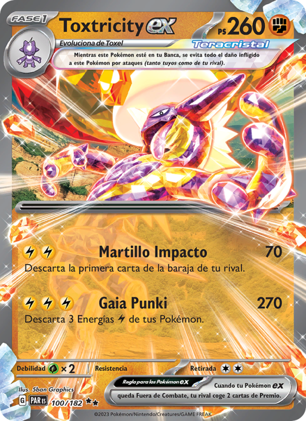 Toxtricity ex 100 — Brecha Paradójica (Spanish Pokémon TCG card)
