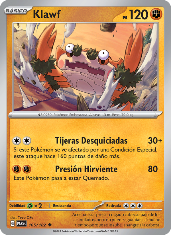 Klawf 105 — Brecha Paradójica (Spanish Pokémon TCG card)