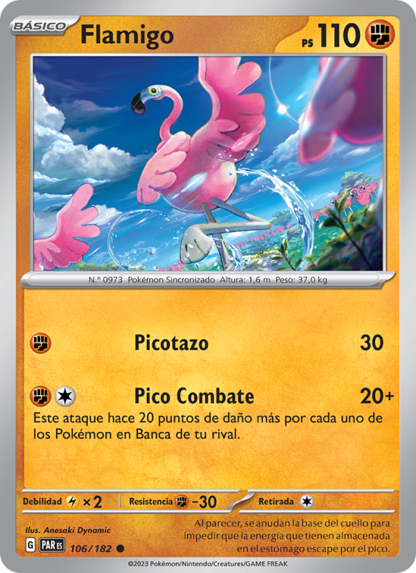 Flamigo 106 — Brecha Paradójica (Spanish Pokémon TCG card)