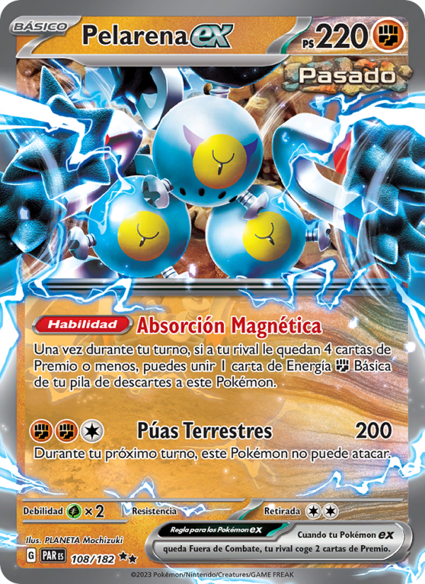Pelarena ex 108 — Brecha Paradójica (Spanish Pokémon TCG card)