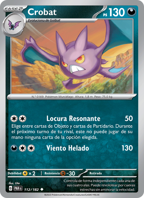 Crobat 112 — Brecha Paradójica (Spanish Pokémon TCG card)