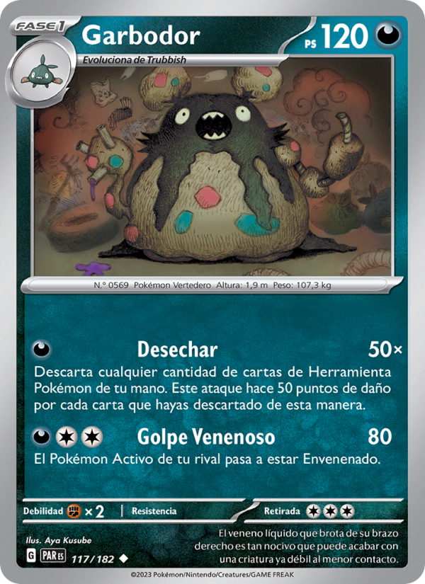 Garbodor 117 — Brecha Paradójica (Spanish Pokémon TCG card)
