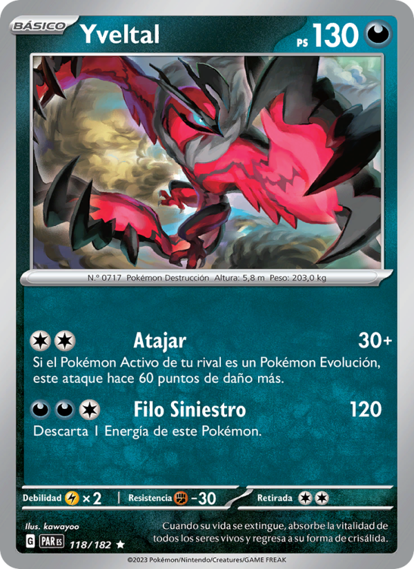 Yveltal 118 — Brecha Paradójica (Spanish Pokémon TCG card)