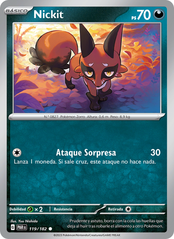 Nickit 119 — Brecha Paradójica (Spanish Pokémon TCG card)