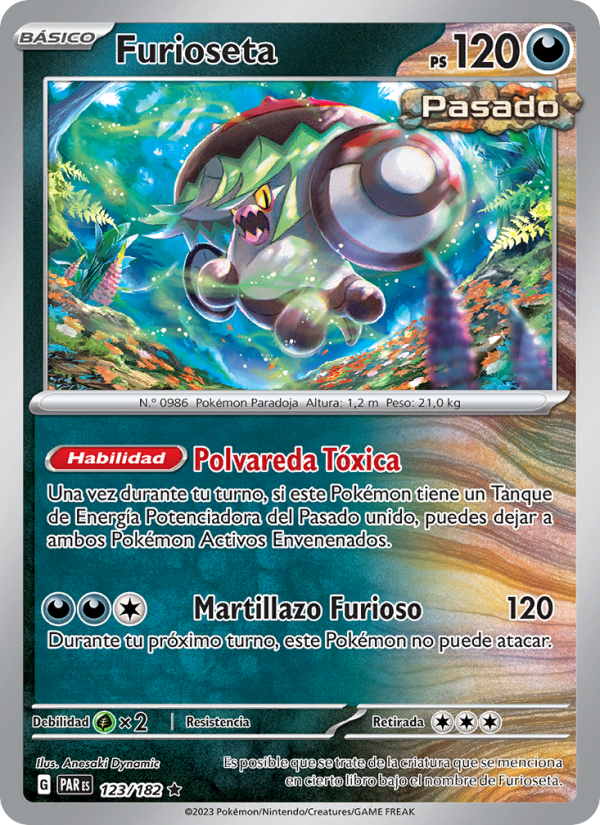 Furioseta 123 — Brecha Paradójica (Spanish Pokémon TCG card)