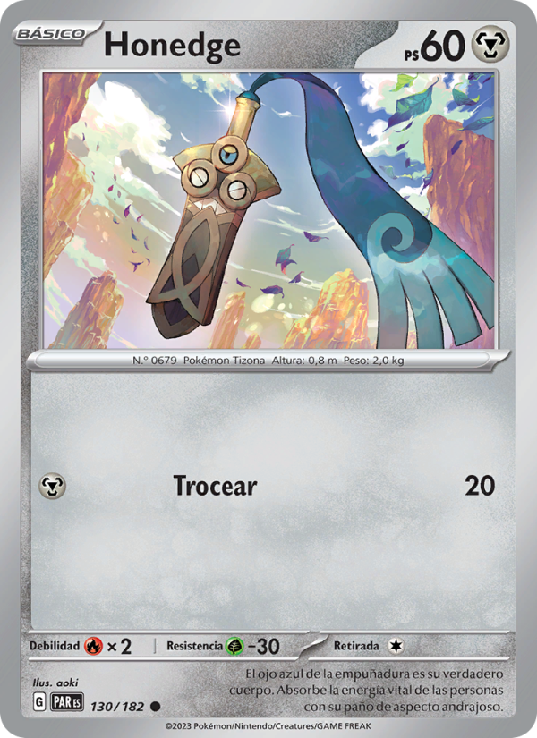 Honedge 130 — Brecha Paradójica (Spanish Pokémon TCG card)