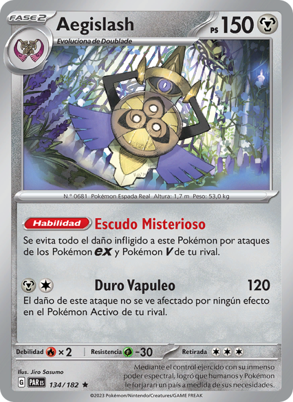 Aegislash 134 — Brecha Paradójica (Spanish Pokémon TCG card)