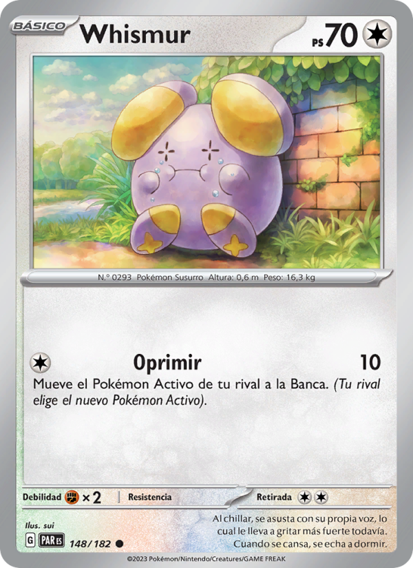 Whismur 148 — Brecha Paradójica (Spanish Pokémon TCG card)