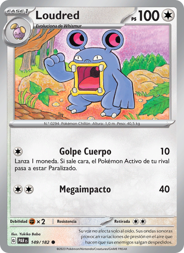 Loudred 149 — Brecha Paradójica (Spanish Pokémon TCG card)