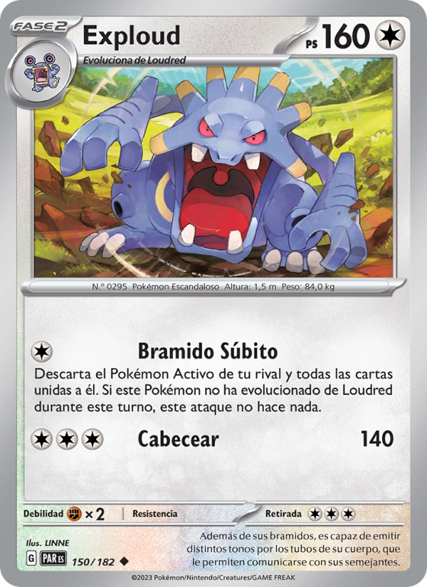 Exploud 150 — Brecha Paradójica (Spanish Pokémon TCG card)
