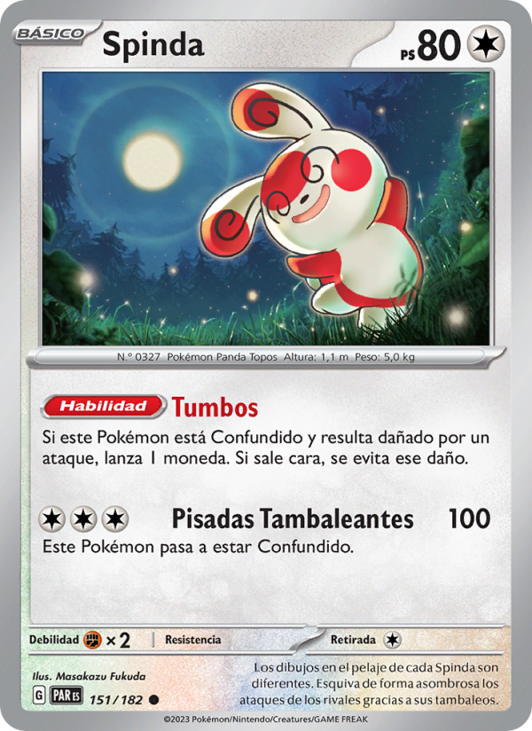 Spinda 151 — Brecha Paradójica (Spanish Pokémon TCG card)