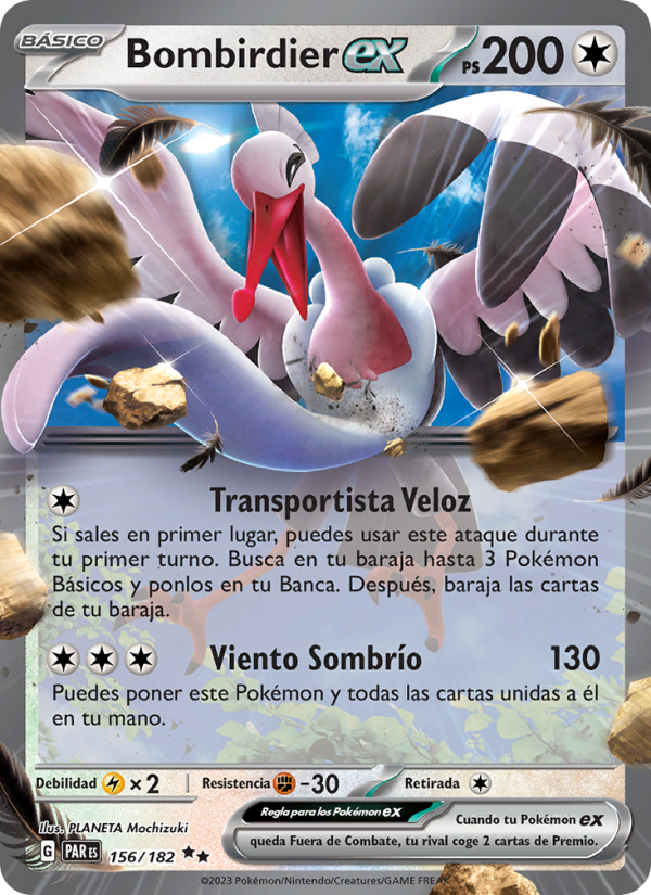Bombirdier ex 156 — Brecha Paradójica (Spanish Pokémon TCG card)