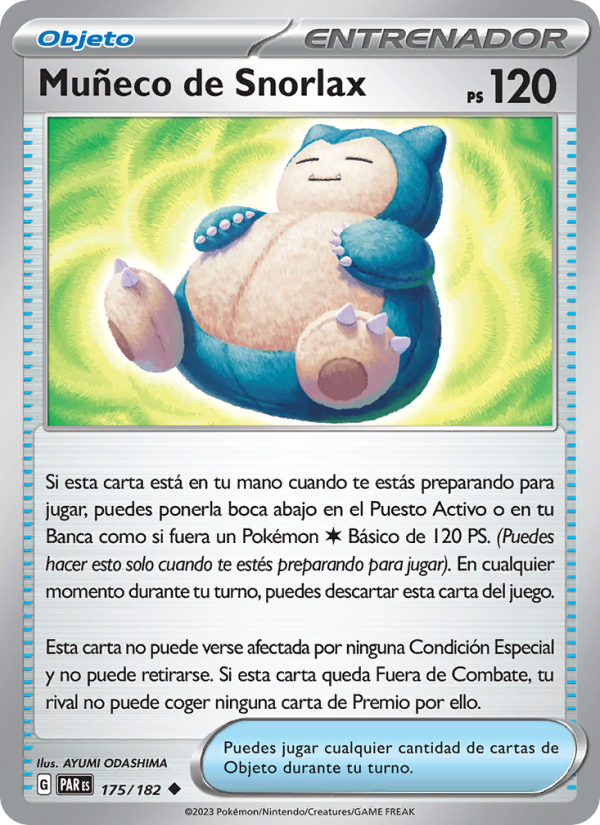 Muñeco de Snorlax 175 — Brecha Paradójica (Spanish Pokémon TCG card)