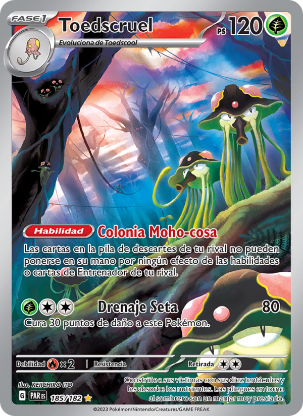 Toedscruel 185 — Brecha Paradójica (Spanish Pokémon TCG card)