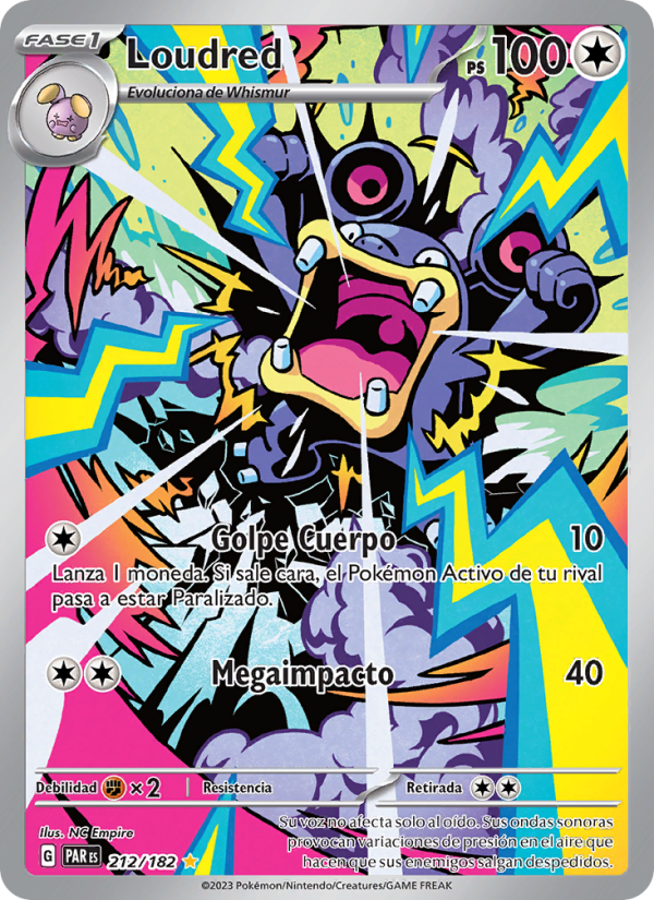 Loudred 212 — Brecha Paradójica (Spanish Pokémon TCG card)