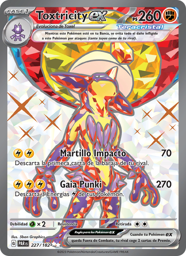 Toxtricity ex 227 — Brecha Paradójica (Spanish Pokémon TCG card)