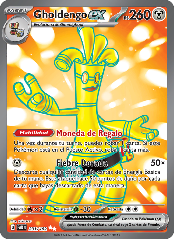 Gholdengo ex 231 — Brecha Paradójica (Spanish Pokémon TCG card)