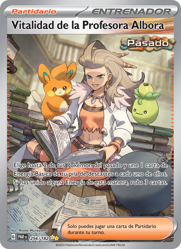 Vitalidad de la Profesora Albora 256 — Brecha Paradójica (Spanish Pokémon TCG card)