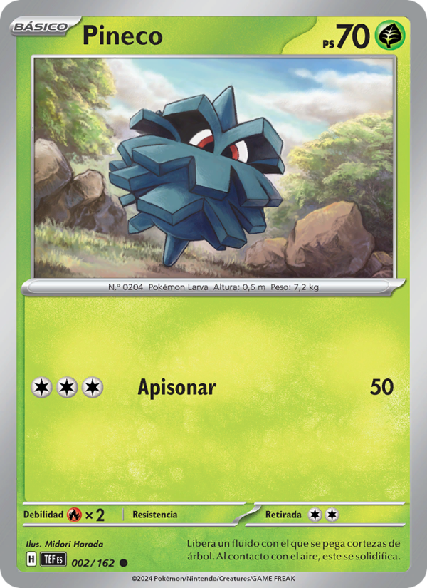 Pineco 002 — Fuerzas Temporales (Spanish Pokémon TCG card)