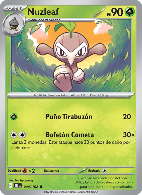Nuzleaf 004 — Fuerzas Temporales (Spanish Pokémon TCG card)