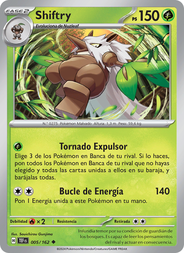 Shiftry 005 — Fuerzas Temporales (Spanish Pokémon TCG card)
