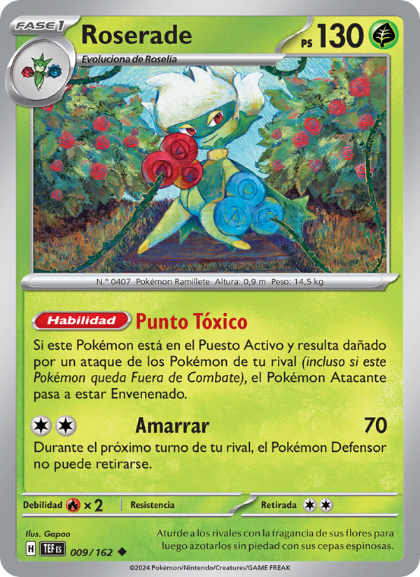 Roserade 009 — Fuerzas Temporales (Spanish Pokémon TCG card)