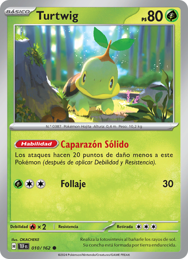 Turtwig 010 — Fuerzas Temporales (Spanish Pokémon TCG card)