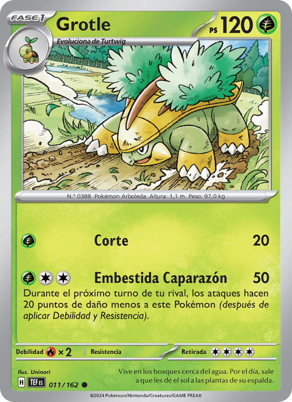 Grotle 011 — Fuerzas Temporales (Spanish Pokémon TCG card)