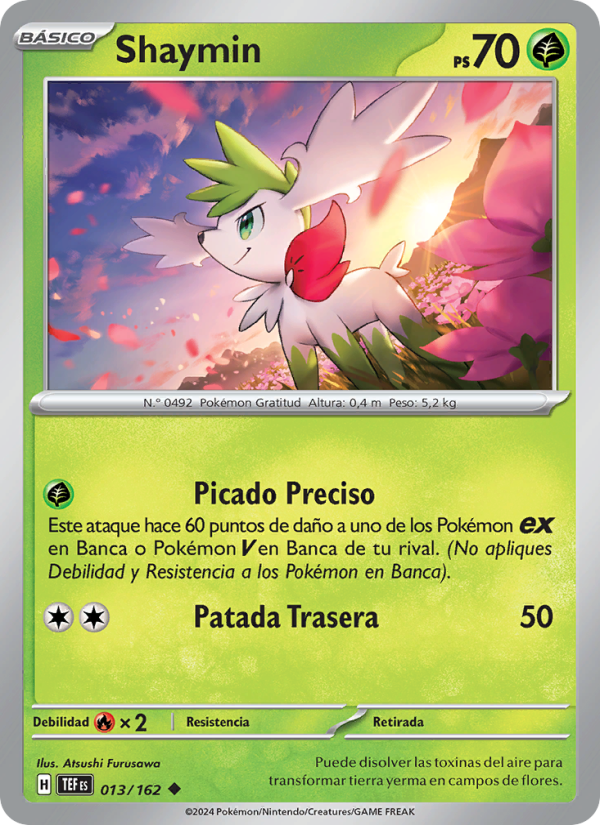 Shaymin 013 — Fuerzas Temporales (Spanish Pokémon TCG card)