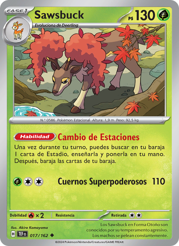 Sawsbuck 017 — Fuerzas Temporales (Spanish Pokémon TCG card)