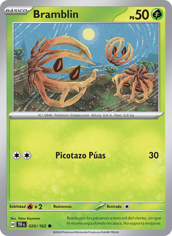 Bramblin 020 — Fuerzas Temporales (Spanish Pokémon TCG card)