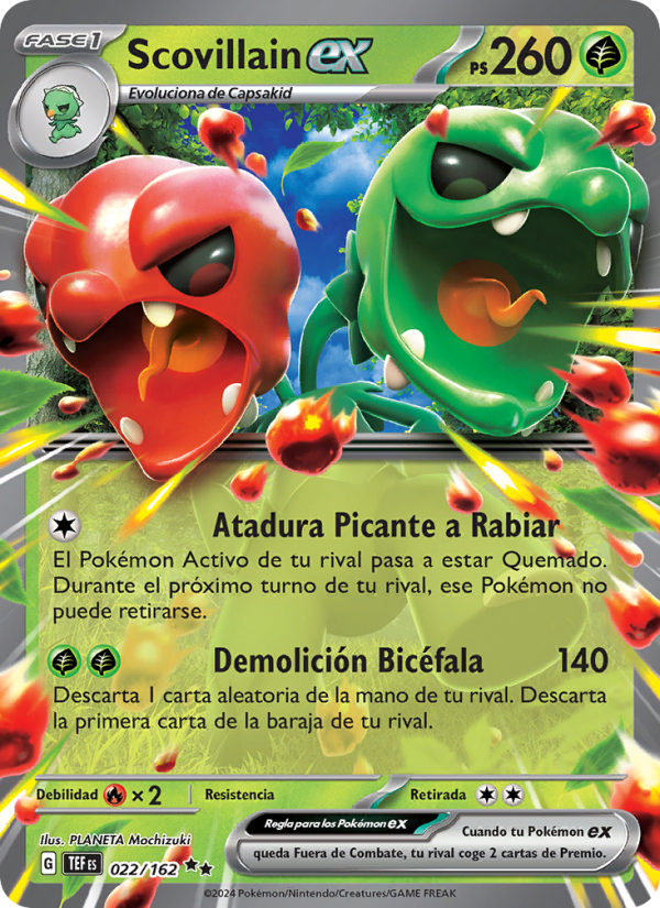 Scovillain ex 022 — Fuerzas Temporales (Spanish Pokémon TCG card)