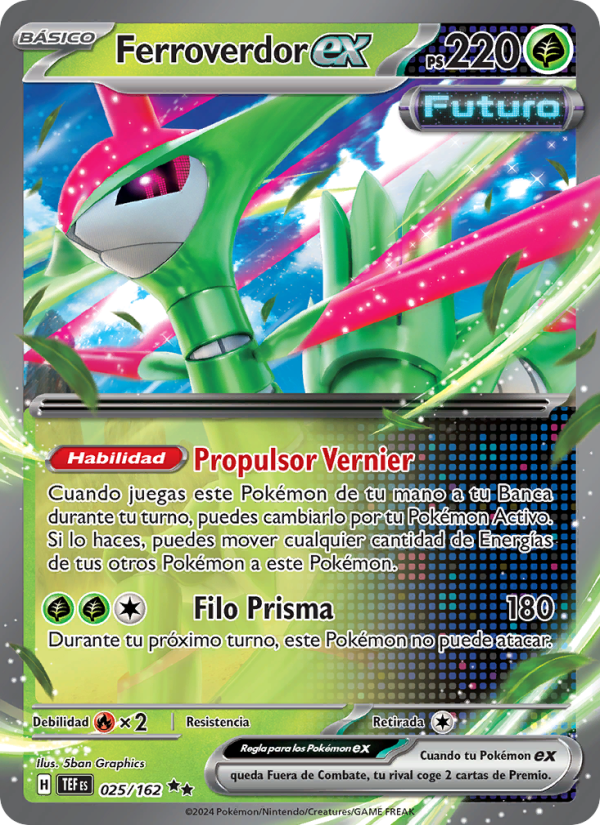Ferroverdor ex 025 — Fuerzas Temporales (Spanish Pokémon TCG card)