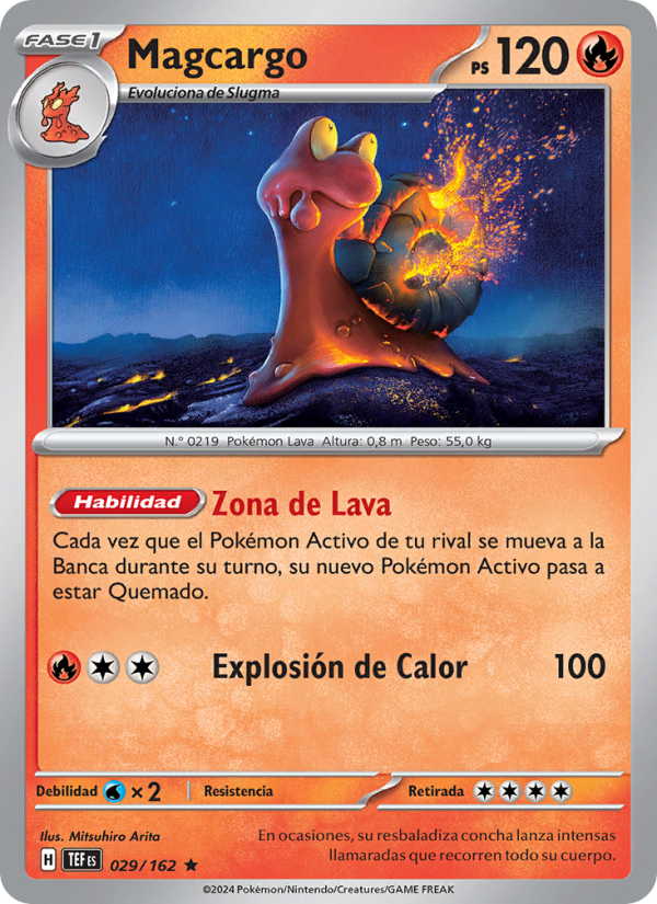 Magcargo 029 — Fuerzas Temporales (Spanish Pokémon TCG card)